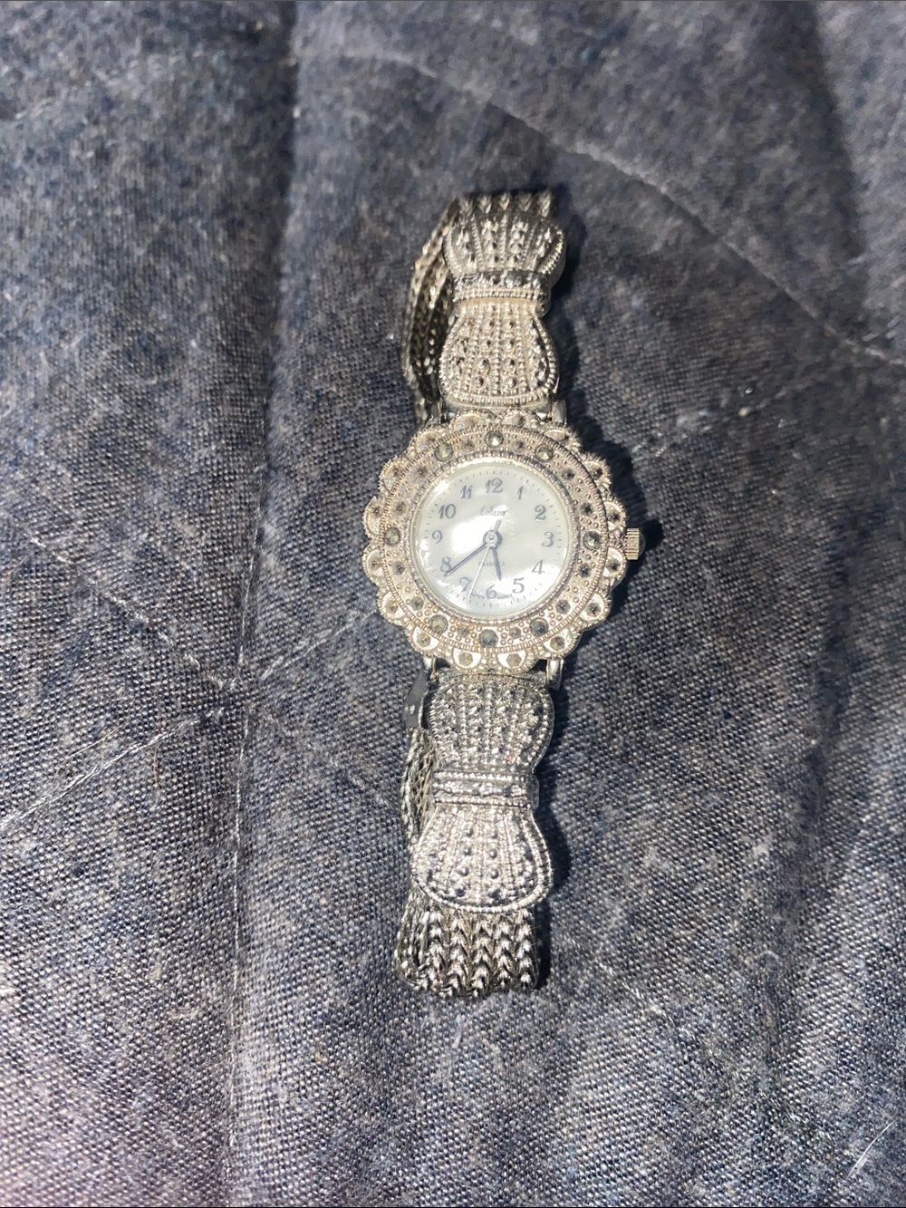 Aspire Silver-Tone Women's Crystal Accent Bracelet Watch